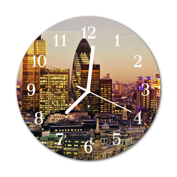 Glass Kitchen Clock London city multi-coloured