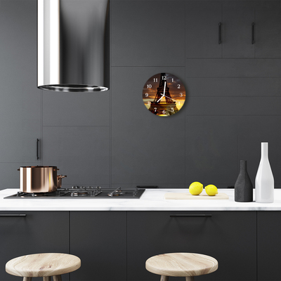 Glass Kitchen Clock Eiffel tower paris city multi-coloured