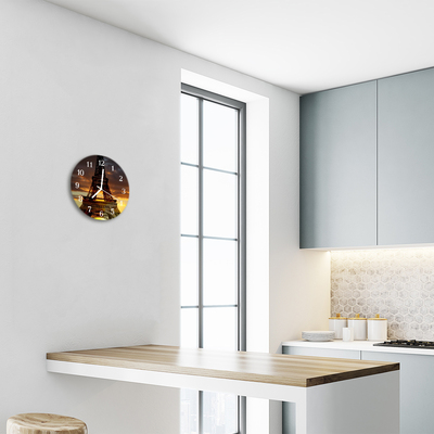 Glass Kitchen Clock Eiffel tower paris city multi-coloured