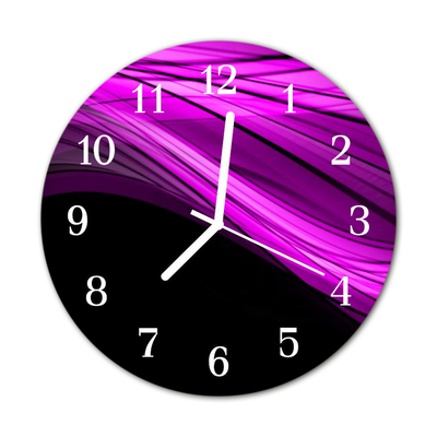 Glass Kitchen Clock Abstract art purple