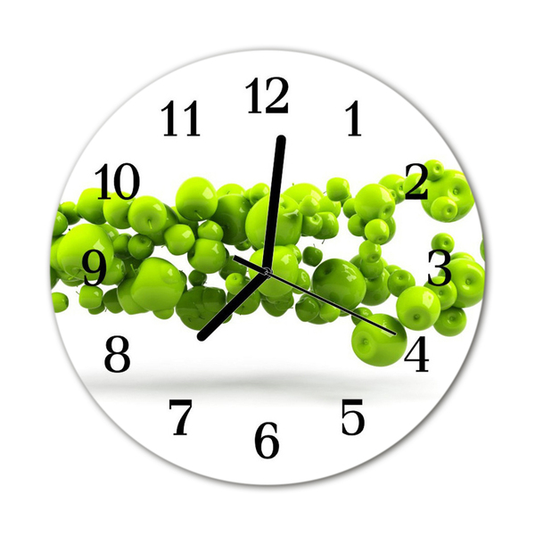 Glass Kitchen Clock Apples kitchen green