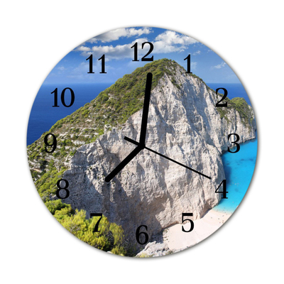 Glass Kitchen Clock Cliff landscape multi-coloured