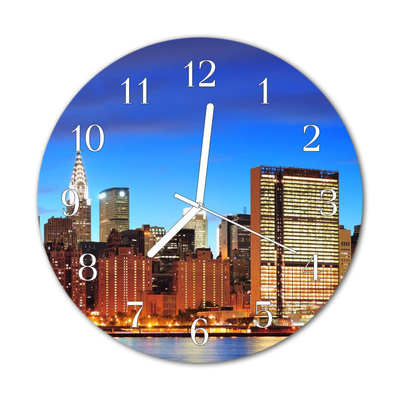 Glass Kitchen Clock Skyline city multi-coloured