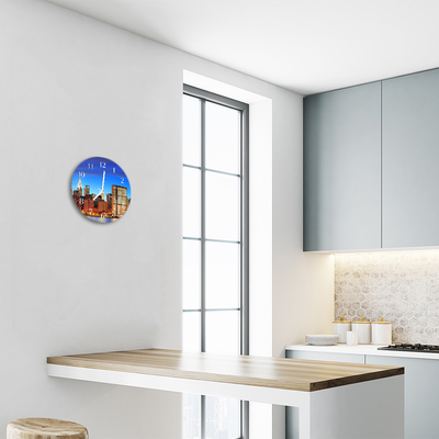 Glass Kitchen Clock Skyline city multi-coloured