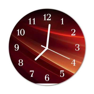 Glass Kitchen Clock Abstract art black, orange