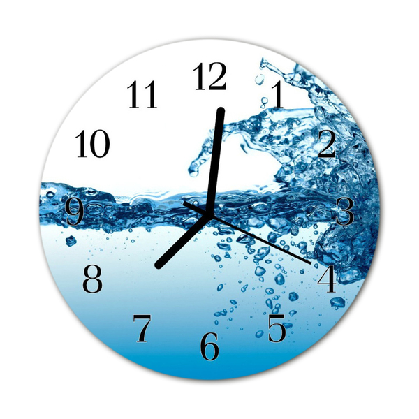 Glass Kitchen Clock Water kitchen blue