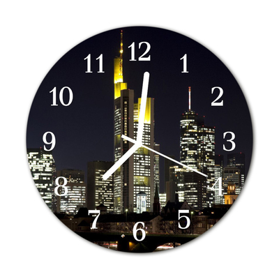 Glass Kitchen Clock Skyline city multi-coloured