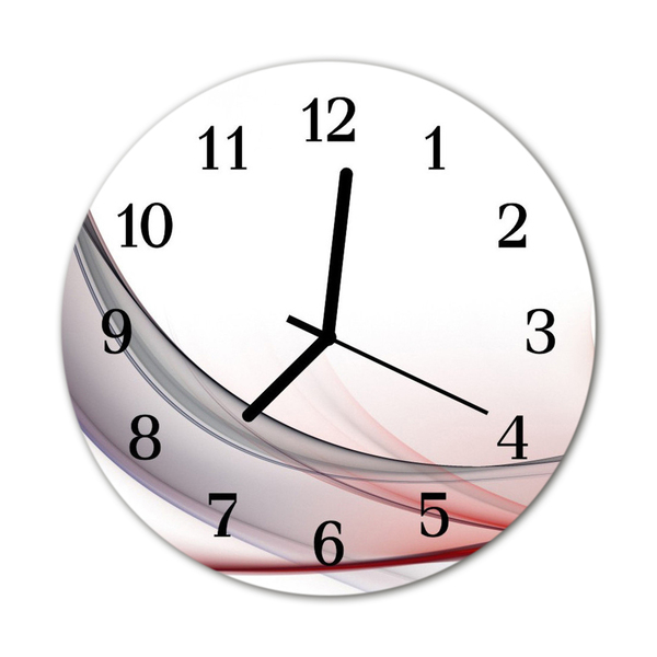 Glass Kitchen Clock Abstract art red, black