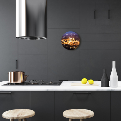 Glass Kitchen Clock City of budapest city gold
