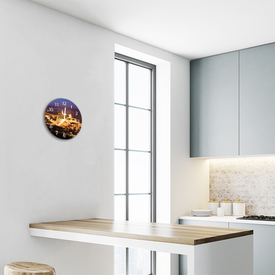 Glass Kitchen Clock City of budapest city gold