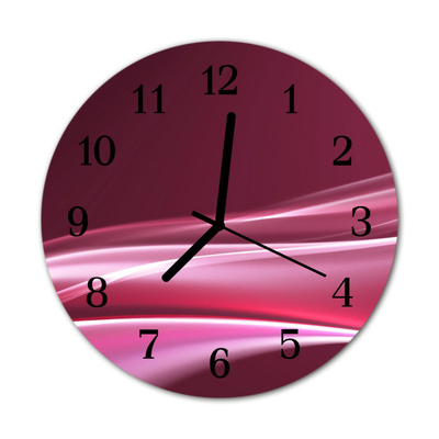 Glass Kitchen Clock Abstract lines art purple