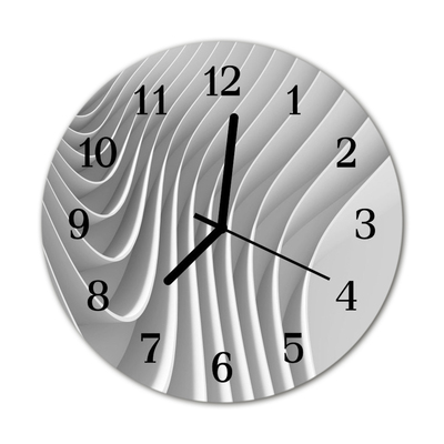 Glass Kitchen Clock Abstract art grey