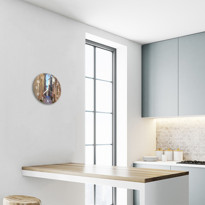 Glass Kitchen Clock Alley architecture multi-coloured