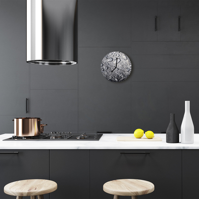 Glass Kitchen Clock Drops nature grey