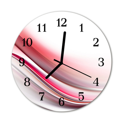 Glass Kitchen Clock Abstract art red