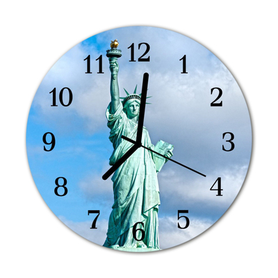 Glass Kitchen Clock Statue of liberty statue of liberty blue