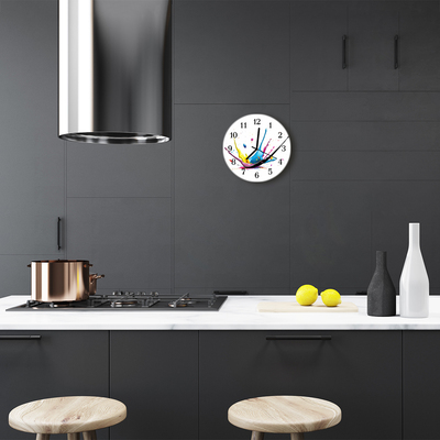 Glass Kitchen Clock Colour colour multi-coloured