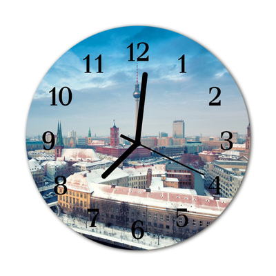 Glass Kitchen Clock Winter city winter city multi-coloured