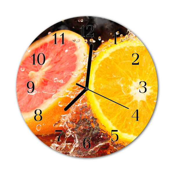 Glass Kitchen Clock Fruit fruit orange