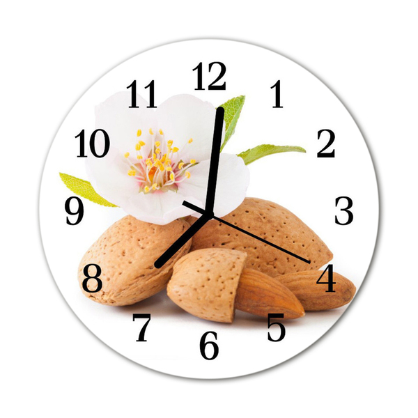 Glass Kitchen Clock Almonds almonds brown