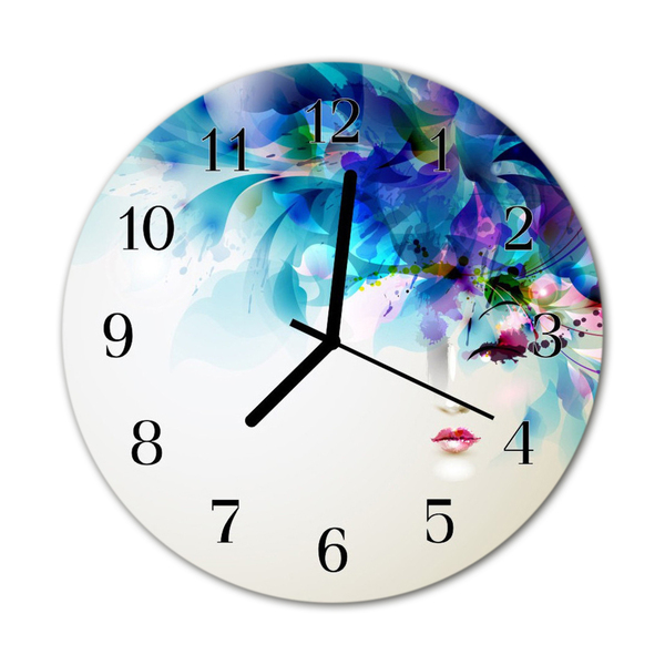 Glass Kitchen Clock Abstract abstract art blue