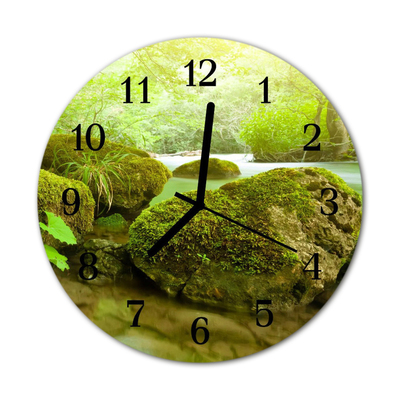 Glass Kitchen Clock Nature nature green