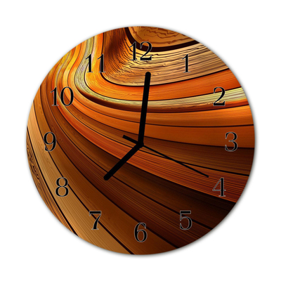 Glass Kitchen Clock Abstract art brown