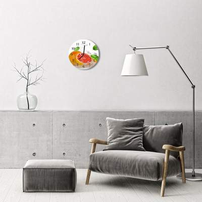 Glass Wall Clock Grapefruit grapefruit orange