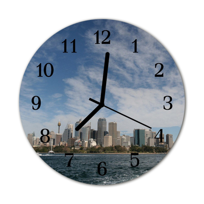 Glass Wall Clock City city multi-coloured