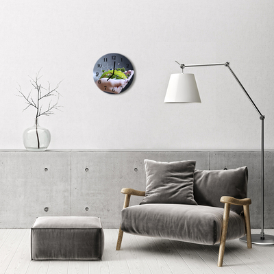 Glass Wall Clock Hand earth hand earth multi-coloured