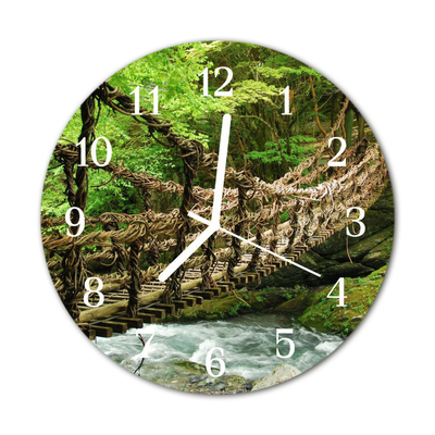 Glass Wall Clock Cable-stayed bridge architecture multi-coloured