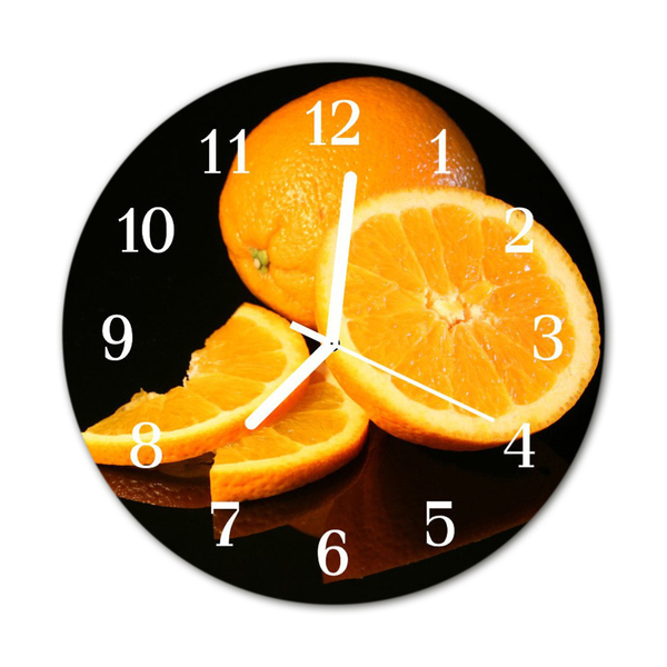 Glass Wall Clock Oranges fruit orange