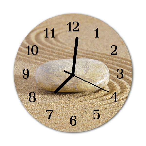 Glass Wall Clock Stone sand stone sand brown