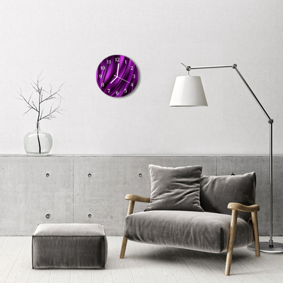 Glass Wall Clock Abstract art purple