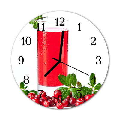 Glass Wall Clock Cranberry cranberry red