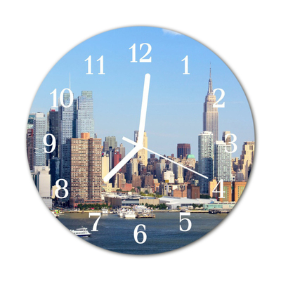 Glass Wall Clock Skyline beverages multi-coloured