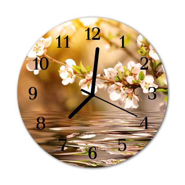 Glass Wall Clock Flowers flowers multi-coloured