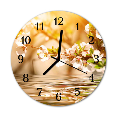 Glass Wall Clock Flowers flowers multi-coloured