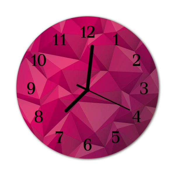 Glass Wall Clock Abstract abstract art pink