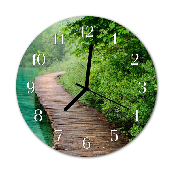 Glass Wall Clock Boardwalk boardwalk brown