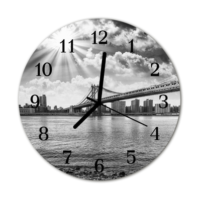 Glass Wall Clock Bridge architecture grey