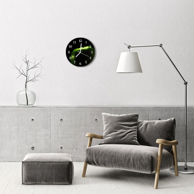 Glass Wall Clock Apple apple green