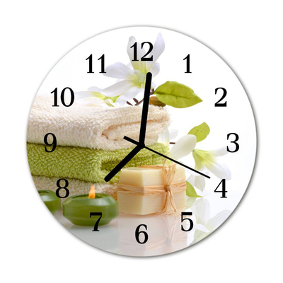 Glass Wall Clock Spa soap spa soap green