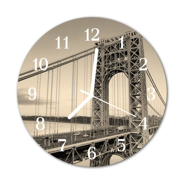 Glass Wall Clock Golden gate golden gate grey