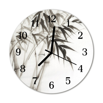 Glass Wall Clock Bamboo bamboo grey