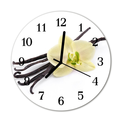 Glass Wall Clock Vanilla vanilla brown