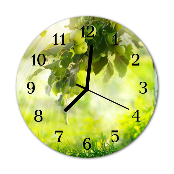 Glass Wall Clock Apple tree apple tree green