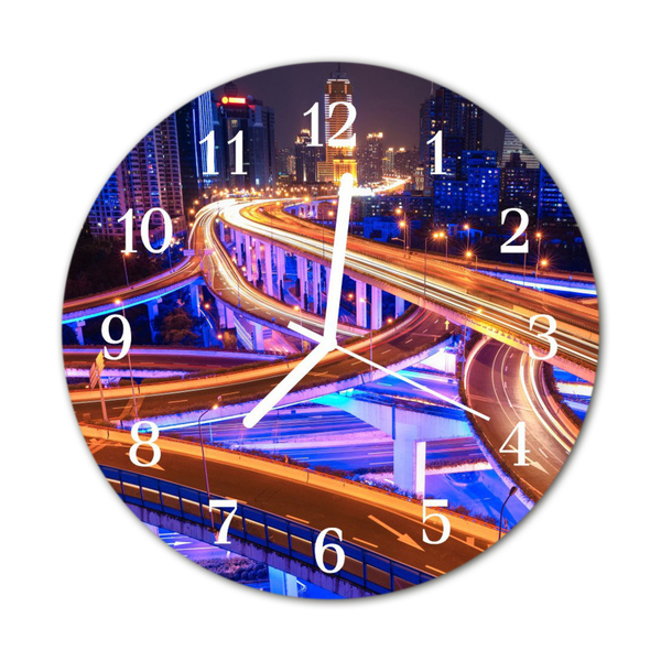 Glass Wall Clock Overpass overpass multi-coloured