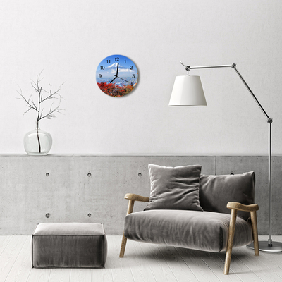 Glass Wall Clock Mountain landscape multi-coloured