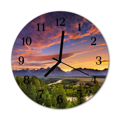 Glass Wall Clock Landscape landscape multi-coloured